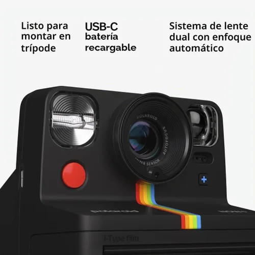 Vista 8 de Polaroid Now+ de segunda generación I-Type Cámara instantánea de película Bluetooth con control de aplicación - Blanca (9077)