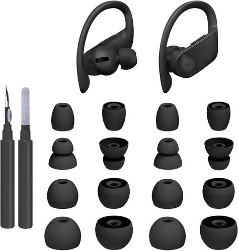 Vista 8 de 10 Pairs Replacement Ear Tips for Beats Powerbeats Pro 2 2024&Cleaning Pen Negro