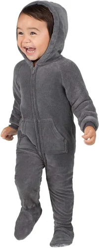 Vista 2 de Footed Pajamas Pijama de una pieza con capucha de chenilla para bebés, niños pequeños y niños - Regalos