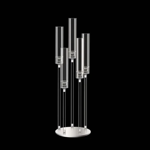 Vista 17 de Centros de mesa de candelabro negro de 35 pulgadas, 10 piezas, para mesas, 5 brazos, centros de mesa de boda para decoraciones
