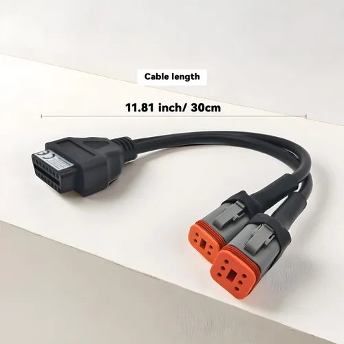 Vista 5 de Adaptador OBD2 para Harley 2 en 1 [4 pines + 6 pines] a cable de diagnóstico de motocicleta de 16 pines, conector de herramienta de escáner