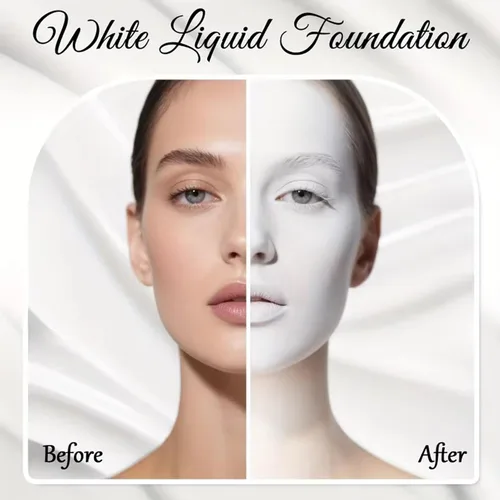 Vista 7 de Base de maquillaje blanca - bomba de prensa, base líquida - 1 fl oz crema
