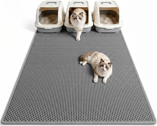 Vista 11 de Pieviev - Alfombrilla grande para arena de gato Negro