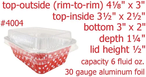 Vista 2 de KitchenDance - Mini moldes desechables de aluminio con tapas, 6 onzas, rectangulares de tamaño individual, moldes para hornear de papel de aluminio