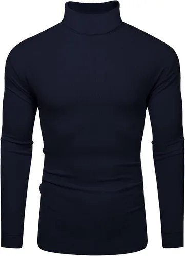 Vista 2 de Amussiar Sudadera de cuello alto para hombre, de manga larga, elástica, ligera, térmica, básica