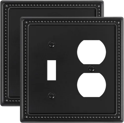 Vista 128 de Paquete de 2 cubiertas de placa de interruptor de luz de doble palanca, cubiertas decorativas de placa de doble interruptor Pearls, placa de pared