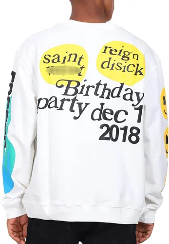 Vista 5 de THE SCOTTS Kanye Lucky Me It's My Birthday - Sudadera con capucha y cuello redondo para hombre