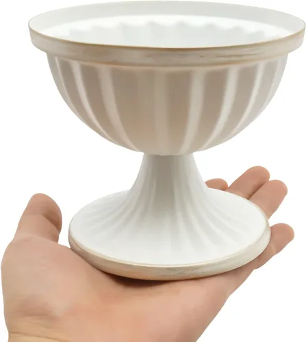 Vista 6 de Mini macetas blancas para arreglos florales, 10 piezas para centro de mesa, mesa de boda de 3.7 pulgadas, florero de urna, decoración de maceta