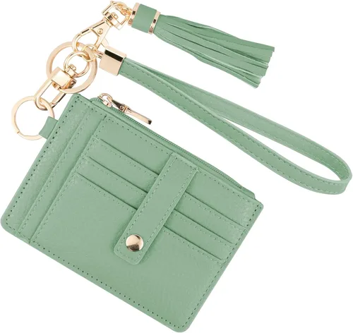 Vista 34 de KNGITRYI Billeteras pequeñas de pulsera para mujer RFID para tarjetas de crédito, cartera con llavero, cartera para tarjetas de crédito