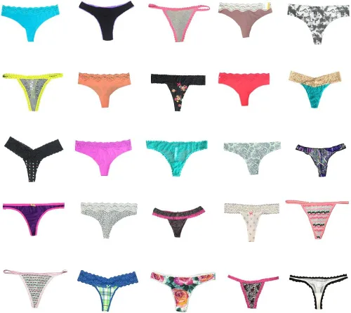 Vista 5 de EMBEK Variedad de ropa interior para mujer tanga con la parte trasera en T bikini de tiro bajo panties de encaje de algodón