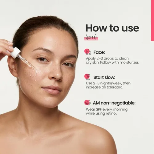 Vista 8 de Suero de retinol para la cara Suero reductor de líneas finas y arrugas Suero facial hidratante nocturno con ácido hialurónico, vitamina E