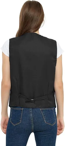 Vista 5 de TOPTIE Chaleco unisex con botones para uniforme de trabajo