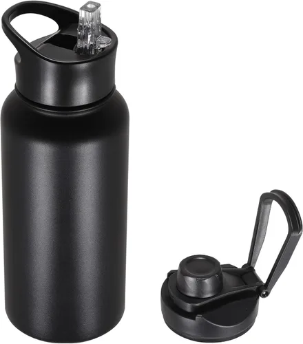 Vista 88 de Botella de agua aislada de 64 onzas con tapas de pajita y boquilla, jarra de agua de acero inoxidable de medio galón con mango de paracord, vacío