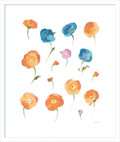 Vista 20 de Amanti Art Framed Wall Art Print 24x20 Retro Flowers II by Danhui Nai, Flowers Wall Art, Modern Contemporary Decor, Small Poster Painting Artwork