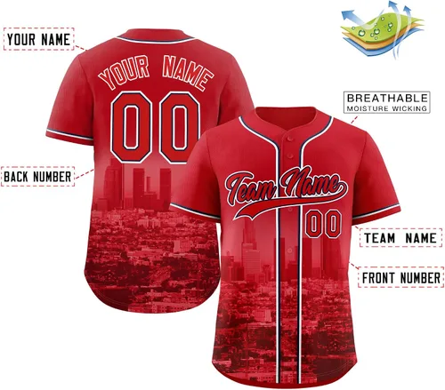 Vista 2 de Camiseta de béisbol personalizada, uniforme deportivo para hombres, mujeres y jóvenes, cosido o impreso personalizado con tu nombre y número