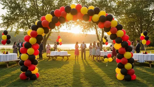 Vista 7 de KADBANER Globos rojos, amarillos y negros, paquete de 100 globos de látex de 12 pulgadas