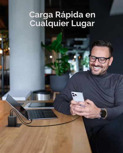 Vista 6 de wegear Bloque de cargador USB C de 100 W, adaptador de corriente plegable compacto de 3 puertos Cargador de pared USB para MacBook Pro/Air, Dell