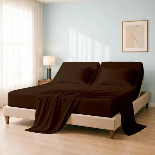 Vista 14 de Cottingon Juego de sábanas Queen de 4 piezas para camas ajustables, 100% algodón egipcio de 28 pulgadas, hojas flexibles para dormir con números