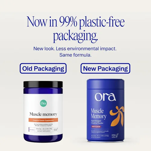 Vista 2 de Ora Organic Monohidrato de creatina en polvo, creatina micronizada para mujeres y hombres, creavitalis de origen alemán para la fuerza, elevATP
