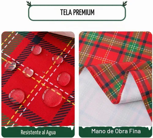 Vista 3 de Romanstile Mantel Redondo Navideño Rojo a Cuadros - 70 Pulgadas - Cubierta de Mesa a Cuadros Resistente al Agua y a las Manchas, Mantel de Poliéster