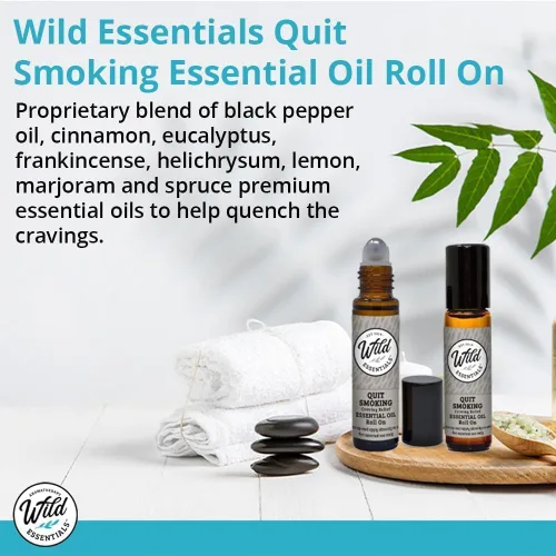Vista 2 de Aceite esencial para dejar de fumar Roll On 0.3 fl oz Ayuda para rodillos de aromaterapia de jojoba Quit smoking essential oil roll on with