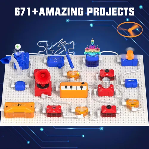 Vista 10 de Kit de ciencia para niños, juguete STEM de exploración electrónica 671+ proyectos