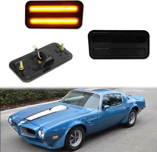 Vista 8 de Juego de carcasas de luces de halogéno para marcador lateral del parachoques delantero y trasero con lente ahumada para Pontiac Firebird Trans AM