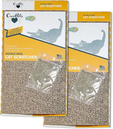 Vista 14 de Our Pets Rascador cósmico para gatos, hierba gatera cultivada en Norteamérica incluida, reversible para el doble de uso, 18.13 x 10.13 x 1.25