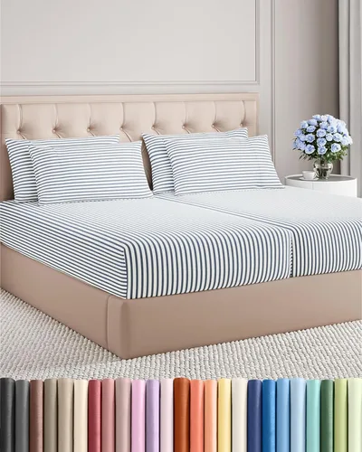Vista 130 de Juego de sábanas Twin de 4 piezas - Cómodo, transpirable y refrescante - Juego de ropa de cama de lujo de hotel ultrasuave con bolsillos profundos
