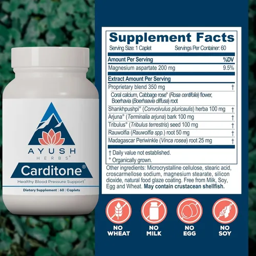 Vista 3 de Carditone, 60 cápsulas Ayush Herbs, 891501001111, Blanco, 1, 1