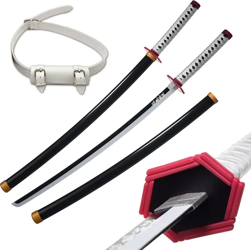 Vista 37 de ziqing Espada samurái de anime hecha a mano, espada Agatsuma Zenitsu, espada Kamado Tanjirou, espada Rengoku Kyoujurou de 41 pulgadas, varios