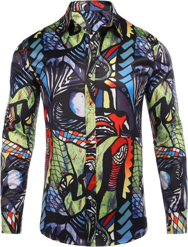 Vista 2 de Daupanzees Camisa de vestir de manga larga para hombre