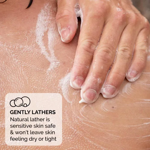 Vista 3 de ZEUS Gel de baño hidratante para hombre con aceite de sándalo, aloe y manteca de karité Premium Nourishing Body Cleanser with Essential Oils for a