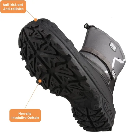 Vista 5 de FREE SOLDIER Botas de nieve para hombre, impermeables, aisladas, antideslizantes, con forro extraíble