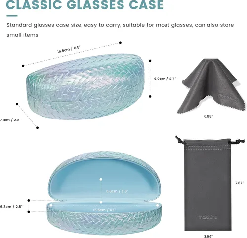 Vista 2 de molshine Estuche rígido para lentes de sol, funda clásica para gafas de sol y lentes