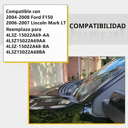 Vista 3 de Panel de cubierta para limpiaparabrisas compatible con Ford F150 2004-2008, rejilla de ventilación del limpiaparabrisa exterior, frontal, izquierdo