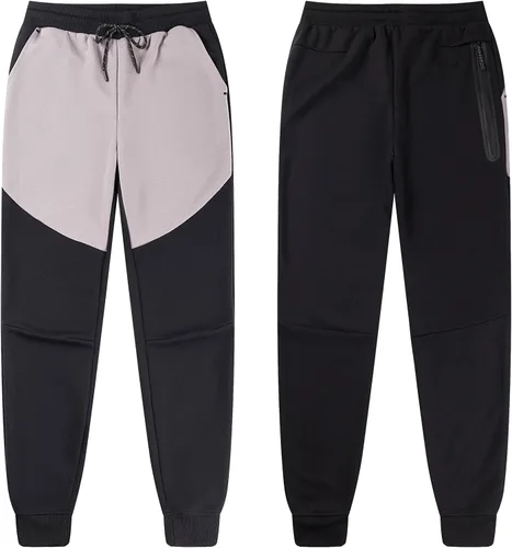 Vista 3 de Conjunto deportivo para hombre, sudadera con capucha y manga larga, con cremallera completa, 2 piezas Negro+gris ceniza