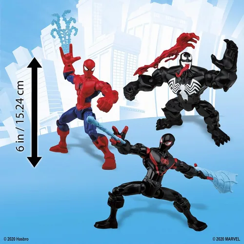 Vista 6 de Marvel Super Hero Mashers - Paquete de colección de telarañas con Spiderman, Venom y Miles Morales (exclusivo de Amazon)