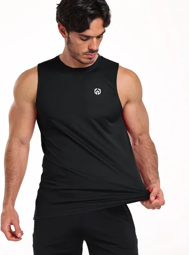Vista 5 de NELEUS Camiseta sin mangas Dry Fit para hombre 5015 Negro/Negro/Negro