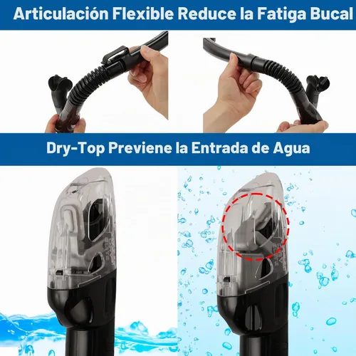 Vista 6 de TUSA Máscara deportiva Serene para adultos y esnórquel seco combinado con bolsa de viaje reutilizable
