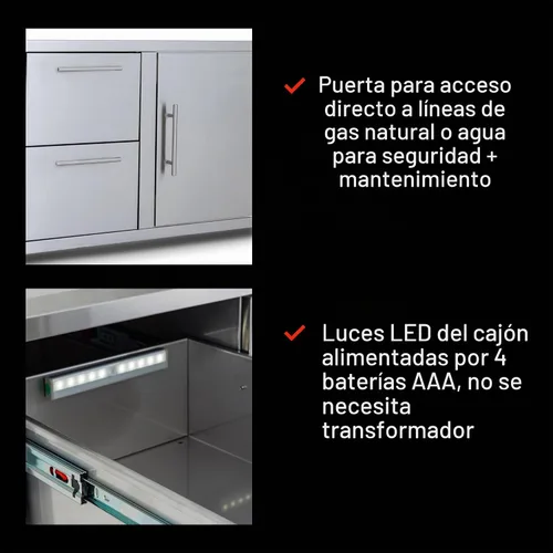 Vista 3 de Blaze - Combo de puerta de acceso de acero inoxidable de 32 pulgadas y cajón doble - BLZ-DDC-R-LTSC
