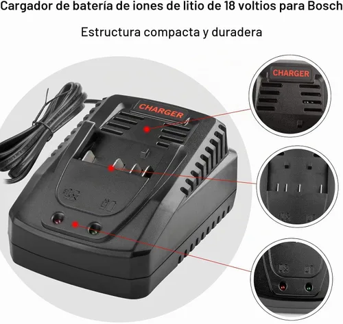 Vista 6 de Cargador rápido BC660 BC1880 para Bosch Tools 14.4V-18V batería BAT619G, BAT619, BAT609G, BAT609, BAT618, BAT618G, BAT610G BAT614, etc.