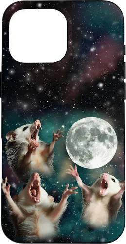 Vista 19 de Three Possum Moon 3 Opossum Funny Weird Cursed Meme Case para iPhone 17