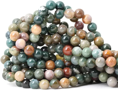 Vista 33 de Cuentas redondas sueltas de ágata estilo antiguo vena de dragón de 6mm, cuentas para diseño de joyas, 60 cuentas Ágata de vena de dragón