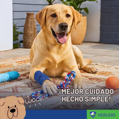 Vista 8 de Healers PetCare - Vendajes ajustables para perros con insertos de gasa, envoltura elástica transpirable para cuidado de heridas y apoyo articular