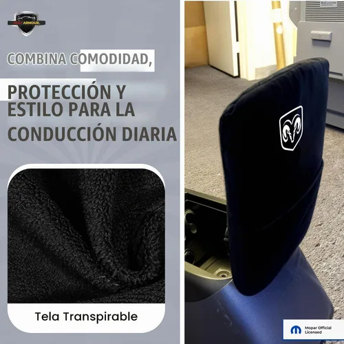 Vista 6 de Cubierta de reposabrazos de consola premium para Dodge Ram (2014-2020) - (Modelos de asiento de salto) – Protector de tapa de consola suave, lavable