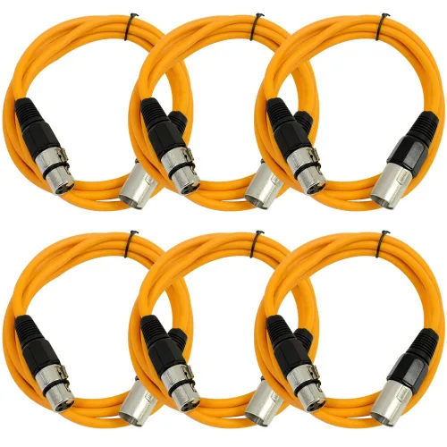 Vista 42 de SEISMIC AUDIO - SAXLX-2 - Paquete de 6 cables de conexión XLR macho a XLR hembra de 2 pies - Equilibrados - Cables de conexión de 2 pies