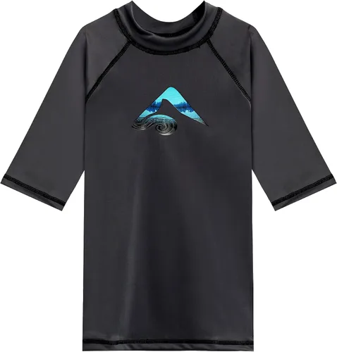 Vista 38 de Kanu Surf Boys Haywire UPF 50+ Sun Protective Rashguard Swim Shirt Estrellas Alaska Blue