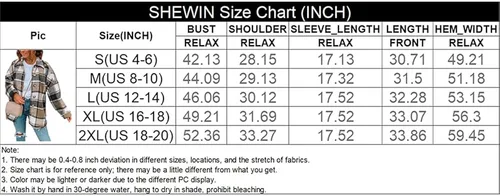 Vista 6 de SHEWIN - Camisas de franela, de manga larga, a cuadros, con solapa y botones para mujer