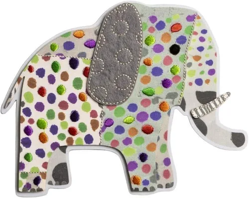 Vista 2 de NIQUEA.D, Tarjeta de cumpleaños de elefante bordado